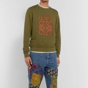 LOEWE green and orange monogram sweatshirt